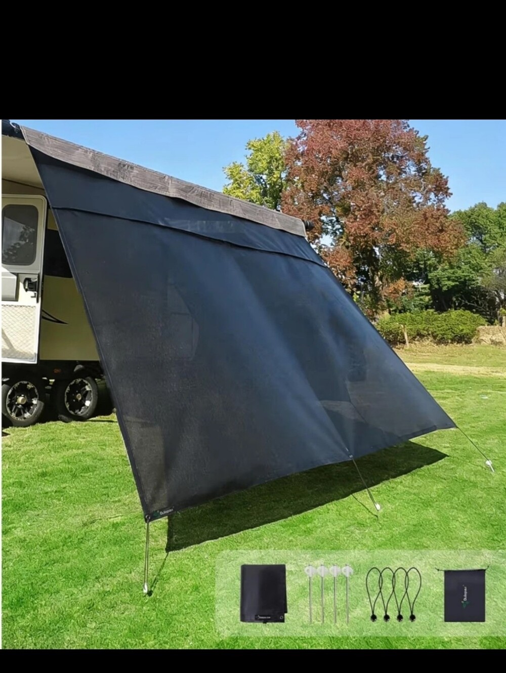 NEW! Universal RV Awning Sun Shade Screen with Zipper 8'x13'3'' for 14' Awning